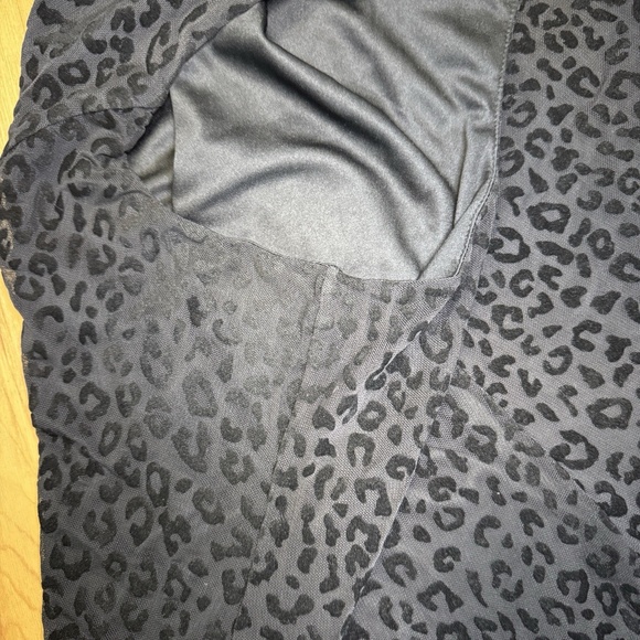 Torrid Black Lined Mesh Flocked Leopard Animal Print Trapeze Dress Size 3 - Picture 7 of 11